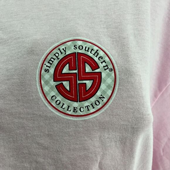 Simply Southern Preppy Teach Love Inspire Teacher Shirt Pink Womens Size XL - Picture 3 of 6